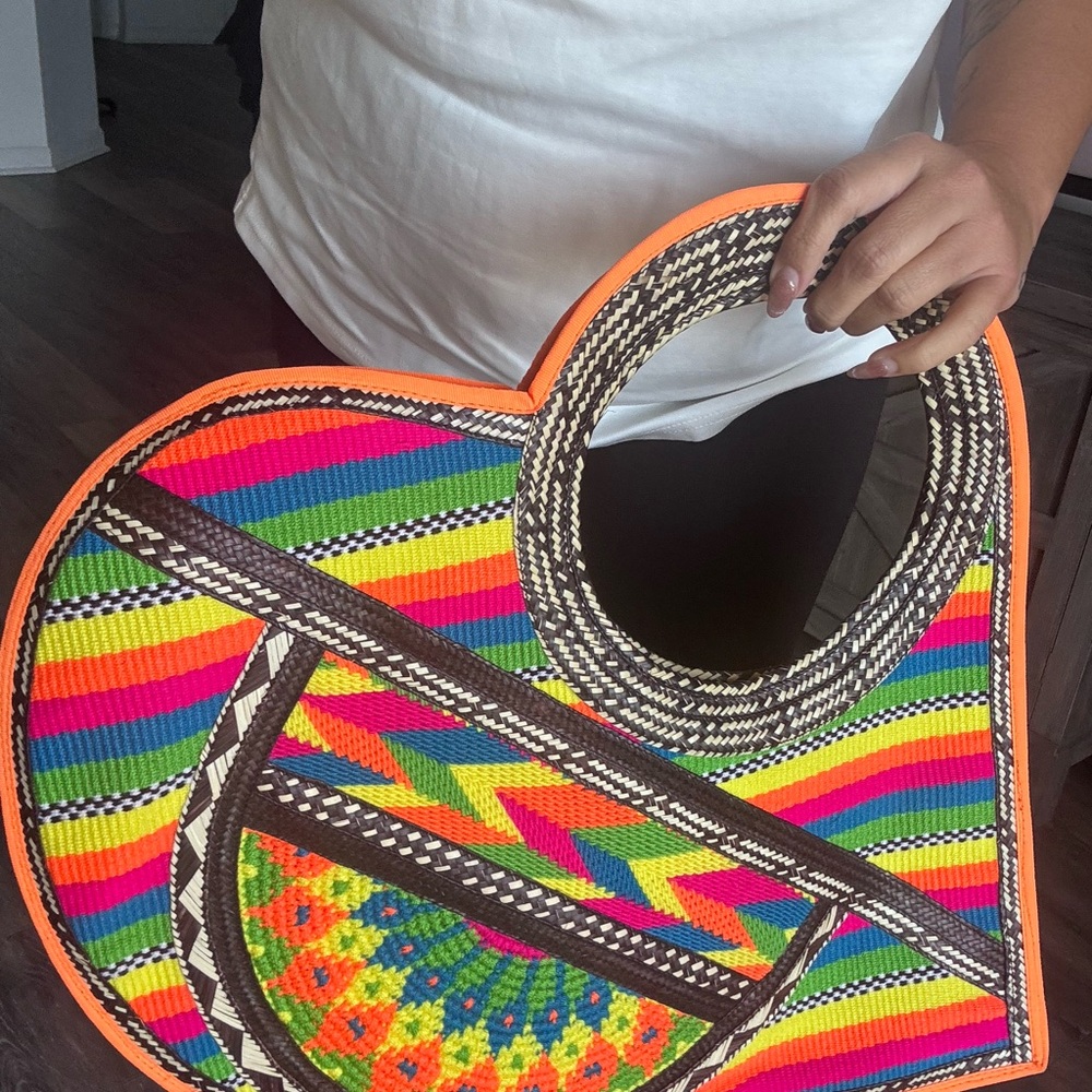 Vibrant Multicolor Woven Tote Bag